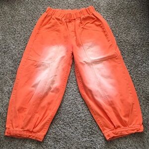 Orange Washed Barrel Jeans S